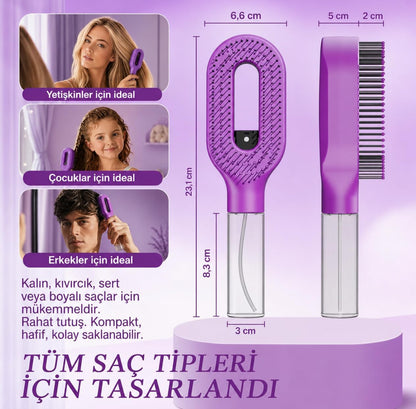Spreyli ve Masaj Etkili Saç Şekillendirici Tarak