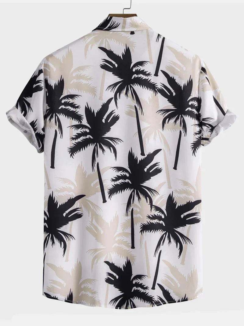 Island Vibes Palm Print Shirt & Swim Shorts Set